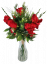 Vázaná kytice Exclusive růže, gladioly mečíky, doplňky 53cm umělá