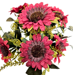 Artificial Marguerites Bouquet 32cm Red