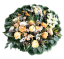 Luxusný smútočný veniec borovicový exclusive peonie pivonky, kaly, ruže, gladioly a doplnky Ø 95cm