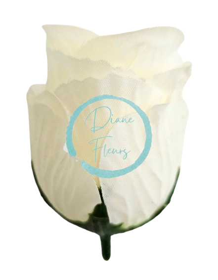 Růže poupě hlava květu 6cm x 5cm krémová umělá