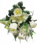 Róża, Alstromeria i Goździk x18 bukiet biały 50cm sztuczny