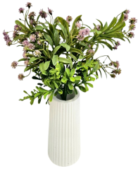 Dekorace přízdoba zeleň malé kvítky umělá 30cm fialová