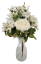 Šopek vrtnic in hortenzij ter lilij krem 47cm umetno