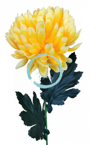 Artificial Chrysanthemum on a stem Exclusive 60cm Yellow
