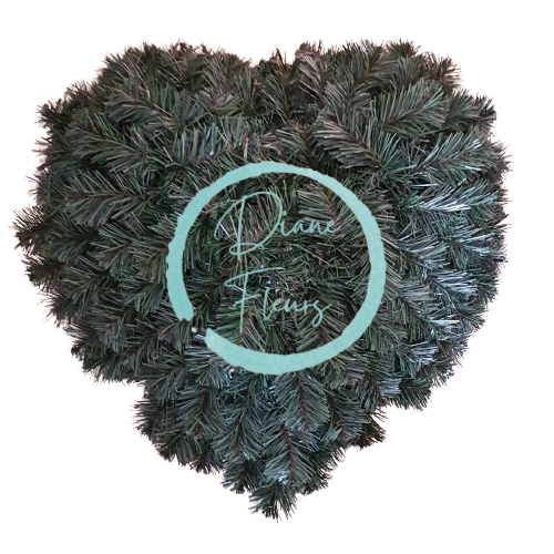 Veniec čečinový smrekový "Srdce stredné" 65cm x 65cm umelý