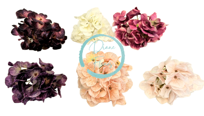 Künstliche Hortensie kopf 12cm Lila