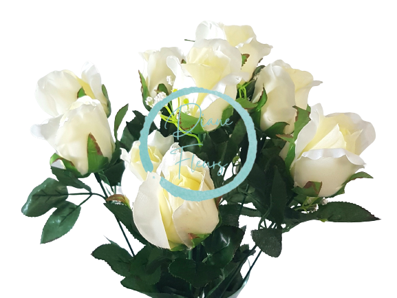 Bukiet róż kremowy "12" 45cm sztuczny