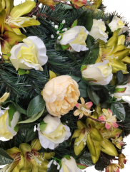 Artificial Wreath Peonies, Lilies, Roses & Accessories Ø 70cm