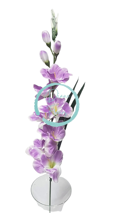 Gladiola kusová do vázy 78cm fialová umělá