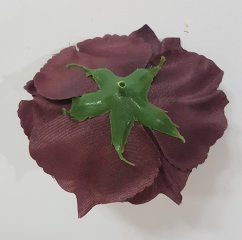 Głowa kwiatu róży O 10cm tm. fioletowy sztuczny