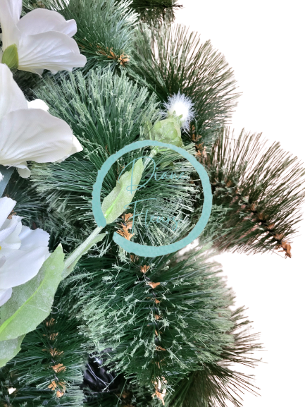 Coroană de pin doliu Exclusiv Trandafiri & Gladiole & Crini & Orhidee și Accesorii Ø 85cm
