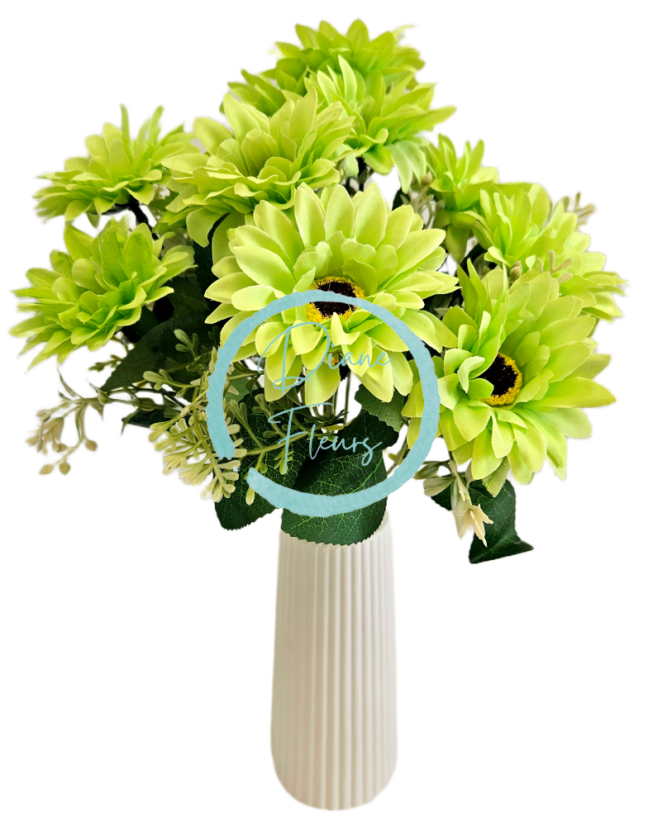 Букет от магаритки х11 32 см зелен изкуствен