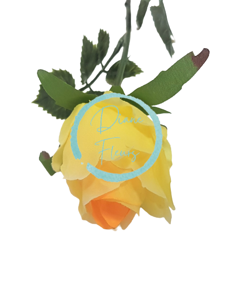 Růže kusová 48cm žlutá umělá