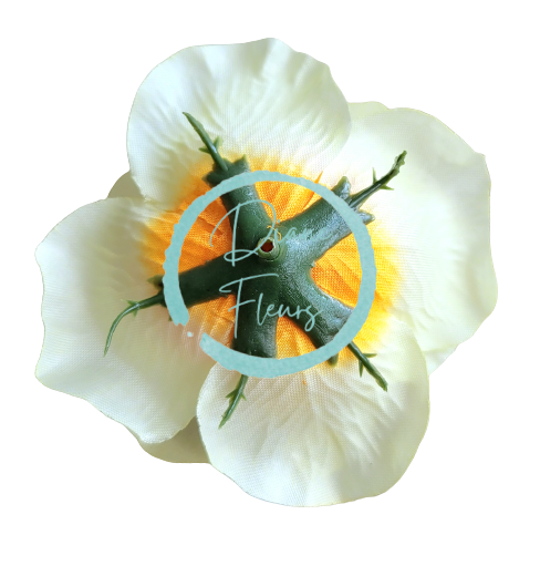 Růže hlava květu 3D O 10cm žlutá umělá