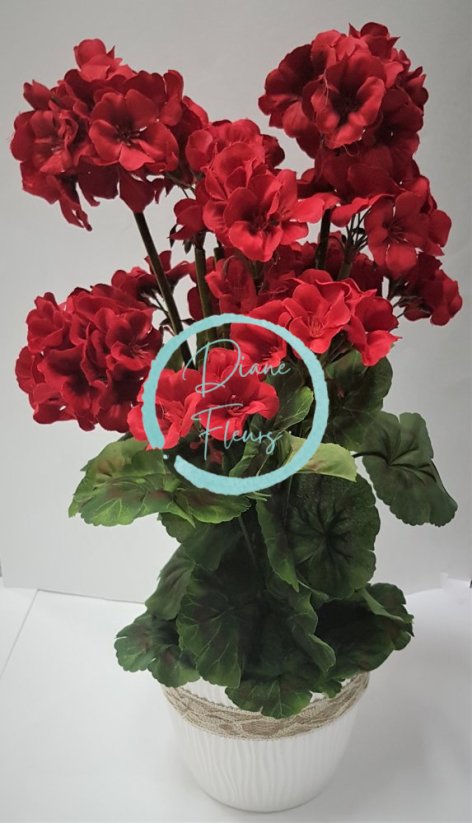 Muskátli edényben O 25cm x magasság 49cm vörös súlyú elrendezés művirág