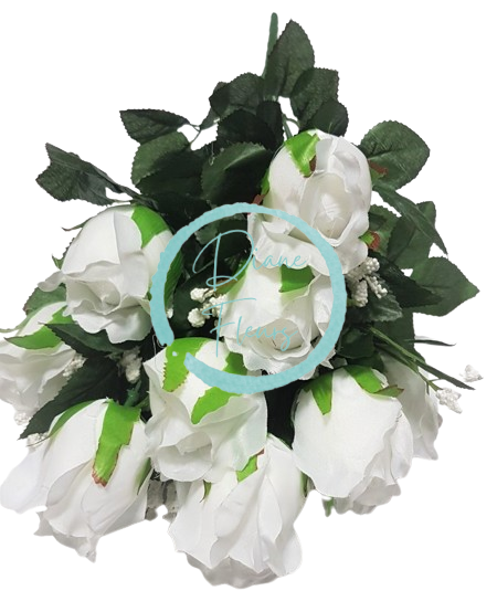 Buchet de trandafir alb "12" 17,7 inches (45cm) flori artificiale