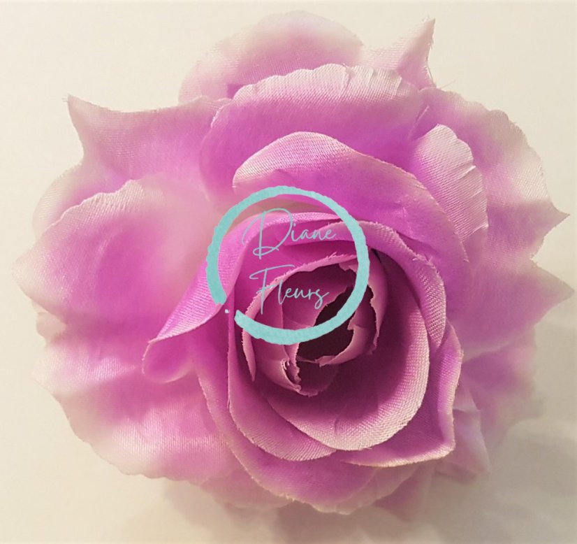 Růže hlava květu O 10cm fialová umělá