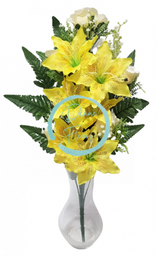 Exclusive Künstliche Lilien strauß 57cm Gelb