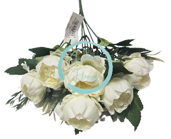 Artificial Peonies Bouquet "7" 30cm White