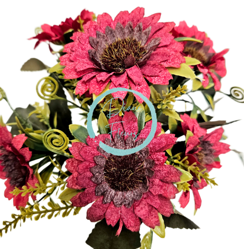 Buchet de Margarete 32cm rosu flori artificiale