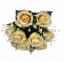 Ruže kytica krémová "9" 25cm umelá