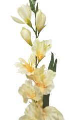 Košček gladiole v vazi 78 cm rumena umetna
