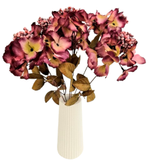Buket hortenzije s bobicama x5 bordo 38cm umjetni