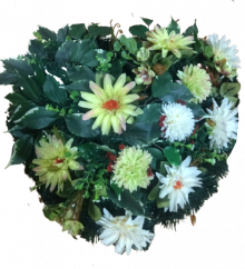 Frumoasa Coroană "Inima" de flori artificiale asteri 55cm x 55cm