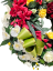 Luxusný smútočný veniec borovicový exclusive ruže, gladioly, orchidey a doplnky 80cm