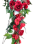 Smútočný veniec esíčko umelé ruže, gladioly, listy poinsettie a doplnky 150cm x 40cm
