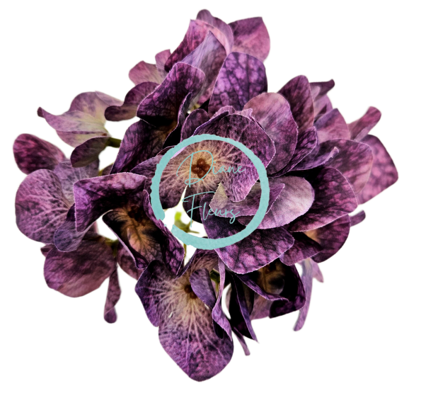 Изкуствена глава на хортензия 12 см лилава