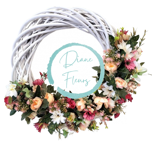 Wicker wreath decorated with Mix of Flowers and Accessories Ø 46cm