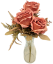 Изкуствен букет от рози и аксесоари 46 см кафяв