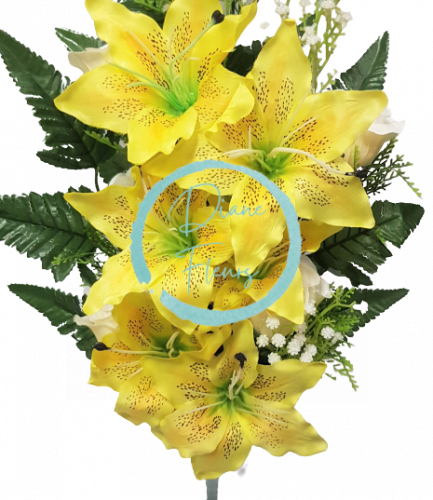 Exclusive Künstliche Lilien strauß 57cm Gelb