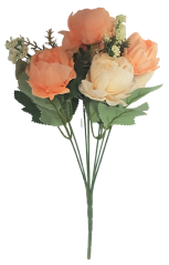 Artificial Peonies Bouquet "7" 30cm Orange