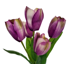Tulipán csokor x5 31cm lila