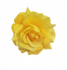 Glava cvijeta ruže O 10cm žuta umjetna