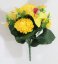 Chryzantémy & Orchideje kytice žlutá 33cm umělá