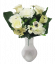 Karafiát, Růže a Alstromerie kytice x13 35cm krémová umělá
