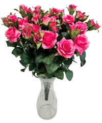 Buchet artificial mare cu trandafiri 43cm roz