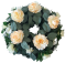 Coroana cu trandafiri artificiali, hortensii și accesorii Ø 50cm crem, roz, verde