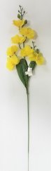 Orchidea větev "7" žlutá 60cm umělá