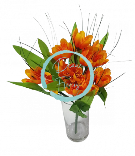 Krokus Šafrán kytička x7 30cm oranžová umělá