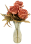 Műrózsák és kiegészítők csokor 46cm barna