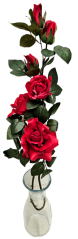 Artificial Roses Flower x6 88cm Red