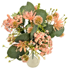 Голям букет от изкуствени розови цветя Thistle & Accessories 43 см