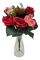 Buchet artificial de trandafiri, hortensie, ciulin si accesorii x18 44cm