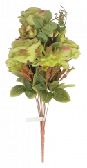 Artificial Chrysanthemum & Rose & Coltsfloot Bouquet "12" 50cm Green