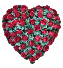 Künstliche Kranz Herz-förmig mit Rosen und Zubehör 80cm x 80cm