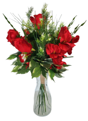 Künstliche Bunter Strauß Exclusive Rosen, Gladiolen, Accessoires 53cm